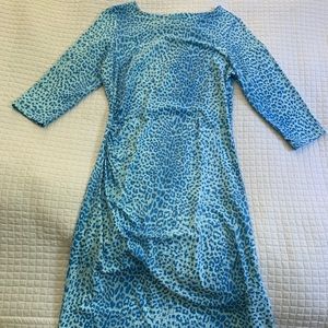 J. McLaughlin leopard print 3/4 sleeve dress